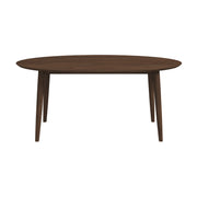 Mesa de comedor ovalada de nogal macizo estilo moderno de mediados de siglo Ada