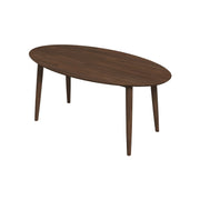 Mesa de comedor ovalada de nogal macizo estilo moderno de mediados de siglo Ada