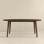 Mesa de comedor ovalada de nogal macizo estilo moderno de mediados de siglo Ada