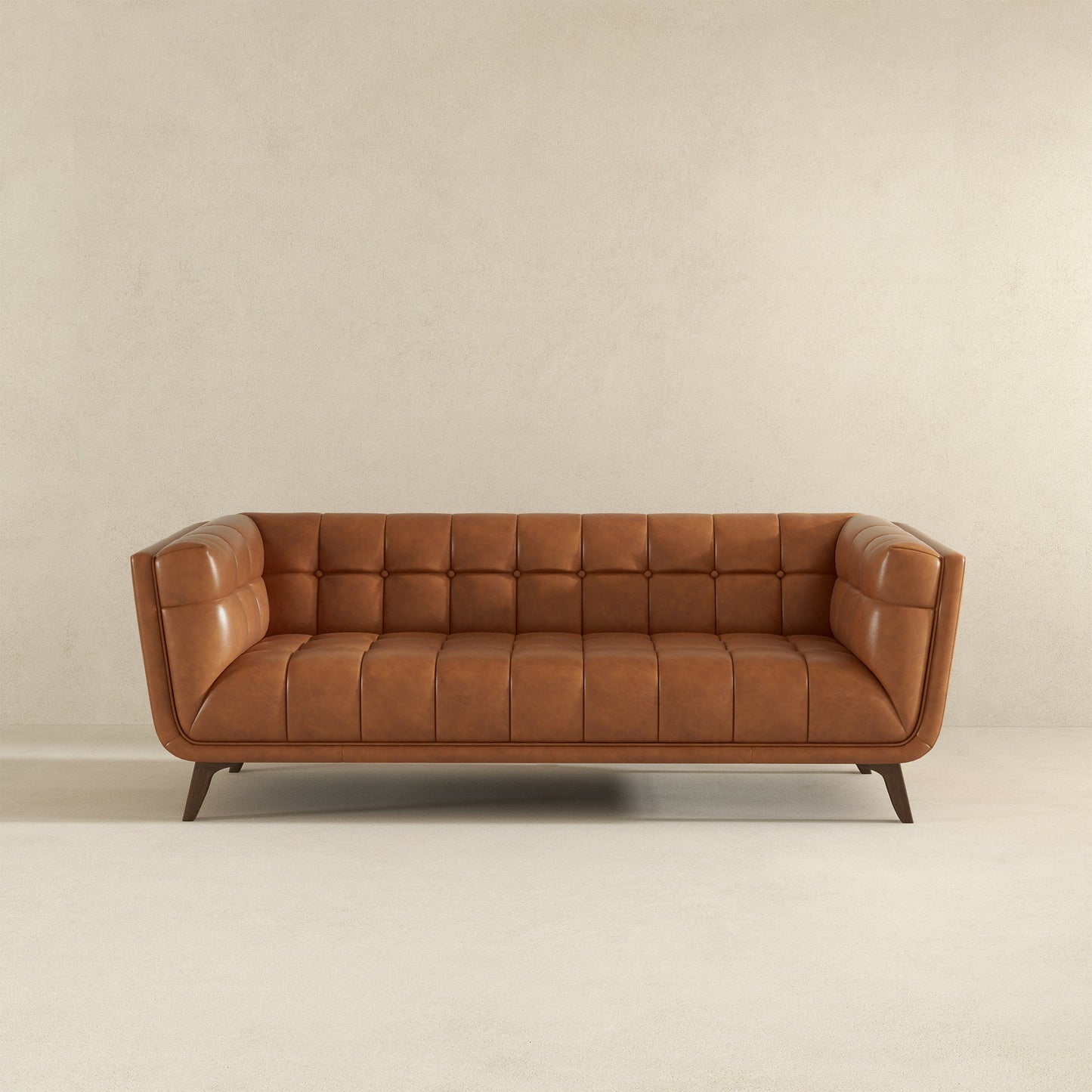 Addison Leather Sofa (86" Cognac)