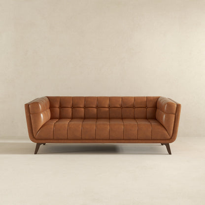 Addison Leather Sofa (86" Cognac)