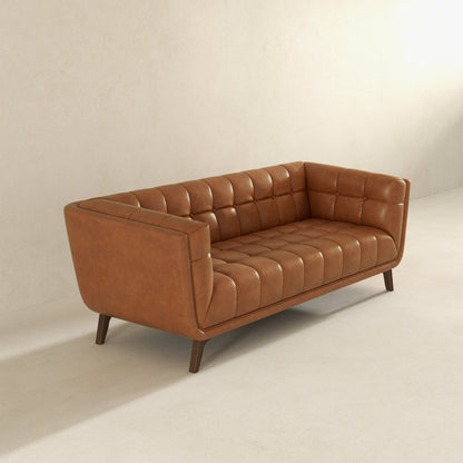 Addison Leather Sofa (86" Cognac)