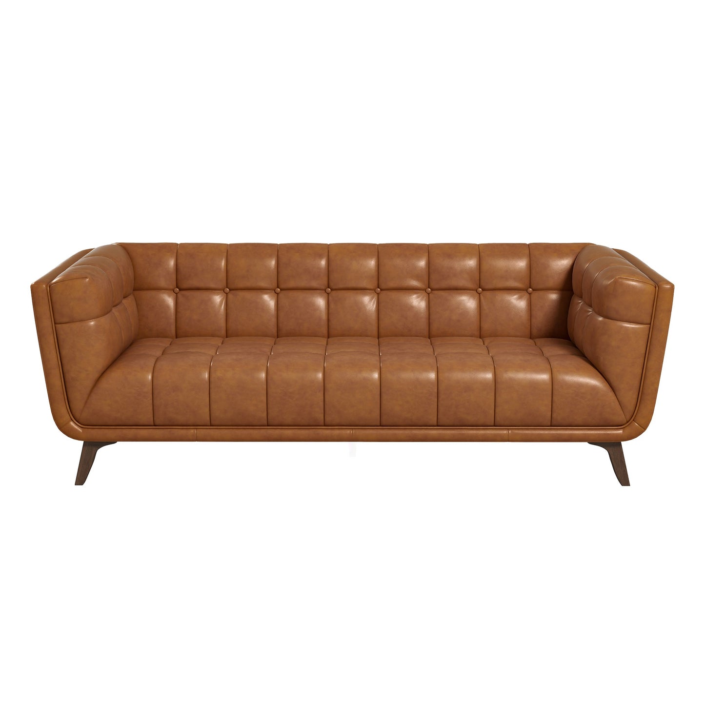 Addison Leather Sofa (86" Cognac)