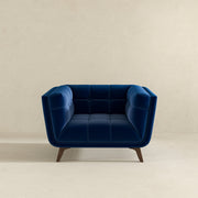 Sillón Addison de terciopelo azul oscuro