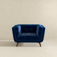 Sillón Addison de terciopelo azul oscuro
