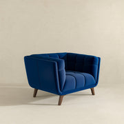Sillón Addison de terciopelo azul oscuro