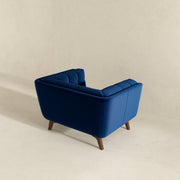 Sillón Addison de terciopelo azul oscuro