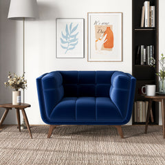 Sillón Addison de terciopelo azul oscuro