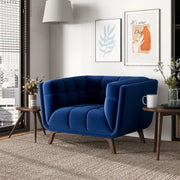 Sillón Addison de terciopelo azul oscuro
