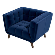 Sillón Addison de terciopelo azul oscuro