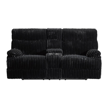 Admiral Motion Loveseat with Console in Masis Black