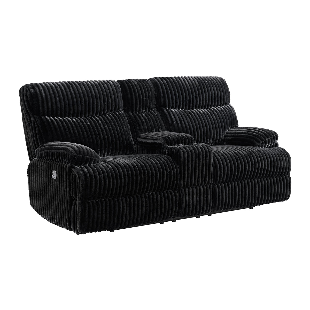 Admiral Motion Loveseat With Console In Masis Black