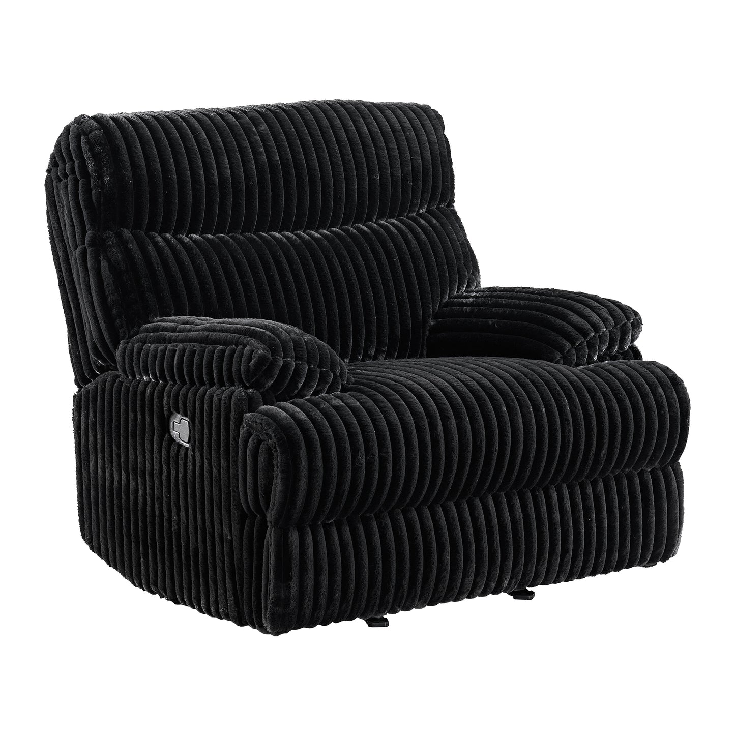 Admiral 3PC Living Room Set in Masis Black-Sofa, Loveseat & Recliner