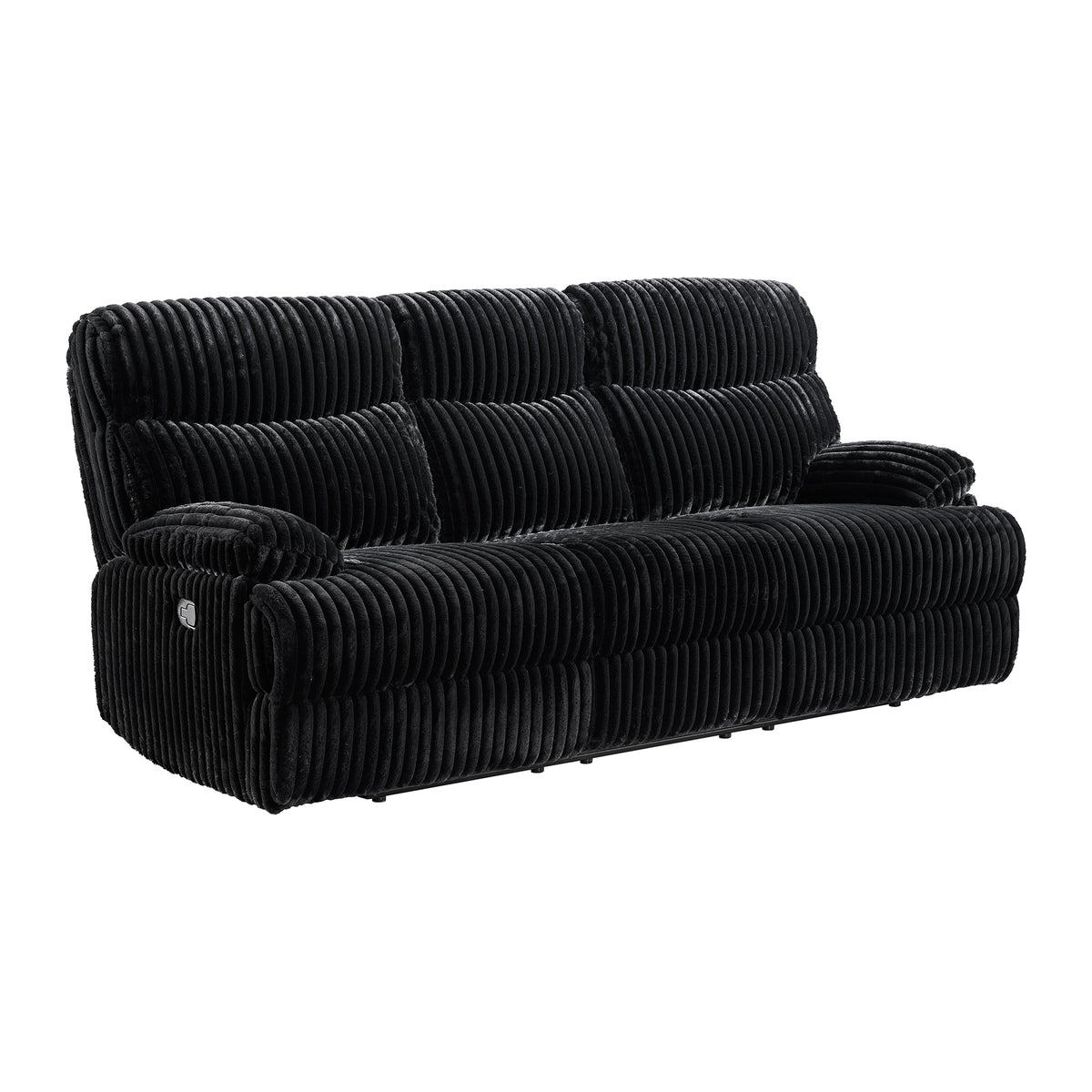 Admiral 2Pc Living Room Set In Masis Black-Sofa & Loveseat