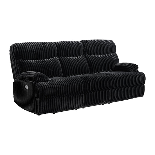 Admiral 2PC Living Room Set in Masis Black-Sofa & Loveseat