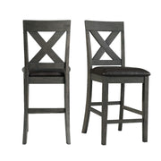 Alex Counter Side Chair W/Black PU Grey (2 Per Pack)