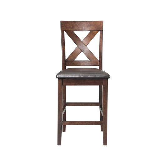 Alex Counter Side Chair W/Brown Pu Espresso (2 Per Pack)