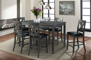 Alex Grey 60" 7 PC Counter Set (Grey Table with Black PU Seat)