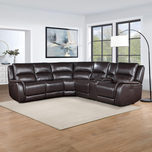 Alexandria Chocolate 6-Piece Power Reclining Sectional