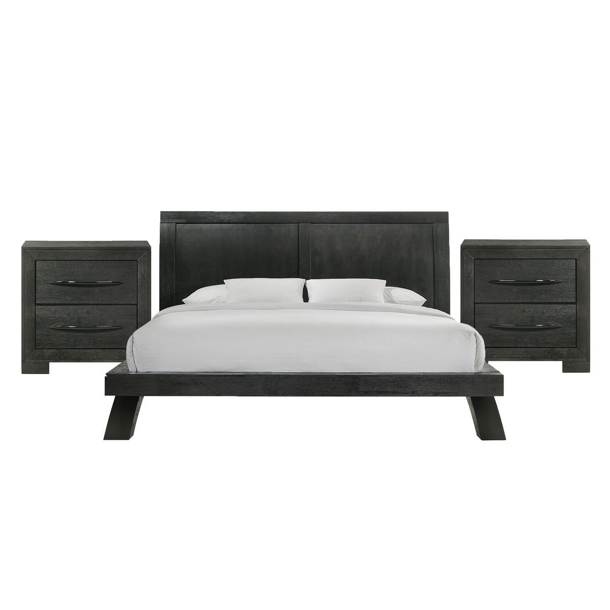 Allan King 3PC Bedroom Set with 2 Nightstands in Black