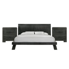 Allan King 3PC Bedroom Set with 2 Nightstands in Black