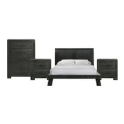 Allan Queen 4PC Bedroom Set with 2 Nightstands & Chest in Black