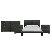 Allan Queen 4PC Bedroom Set with 2 Nightstands & Dresser in Black