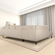 Amara Left Sectional Cream Fabric Sofa
