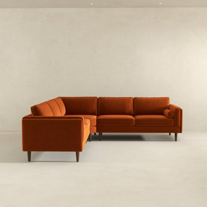 Amber Burnt Orange Corner Sectional Sofa