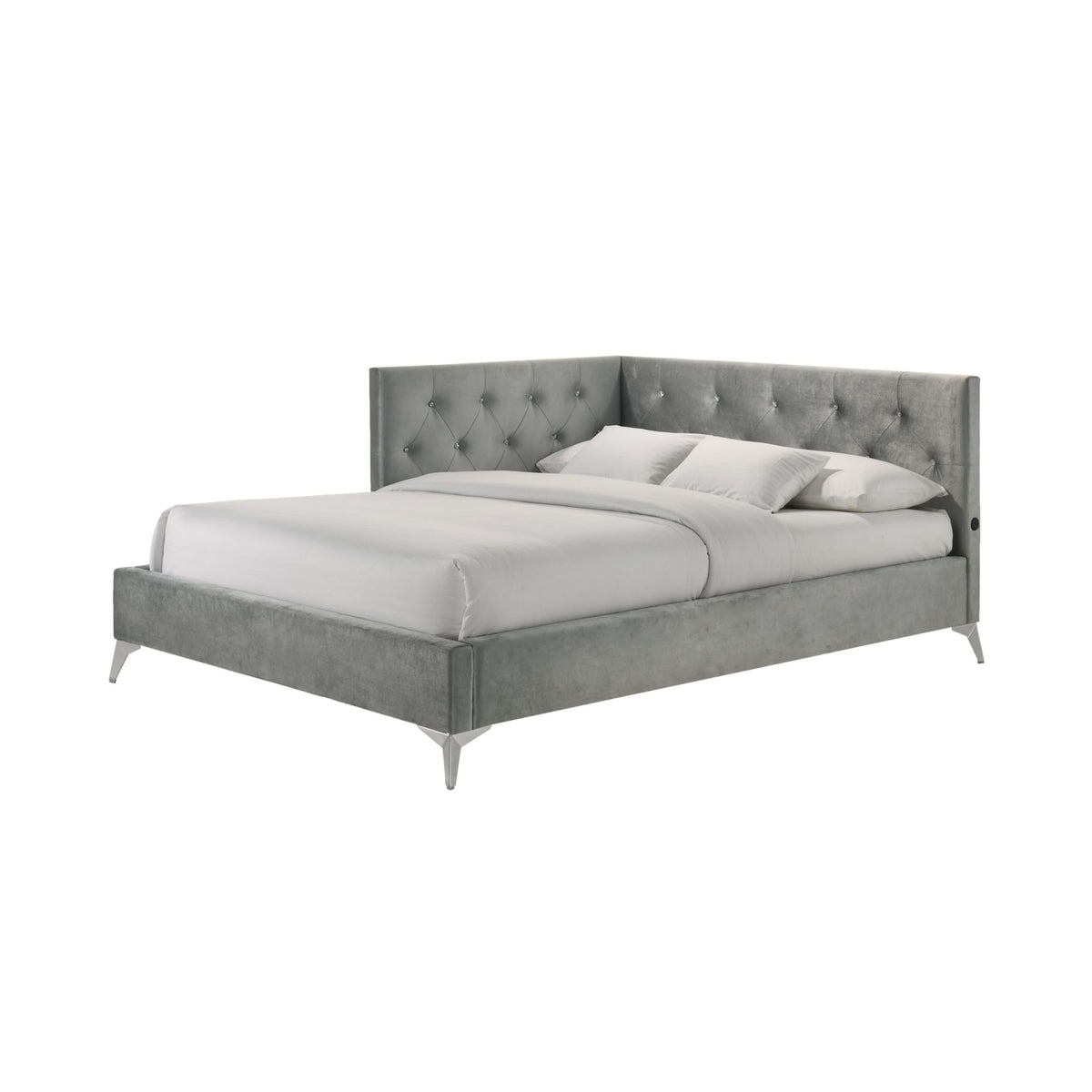 Amberley Full Uph Corner Bed With Led And Usb In Grey