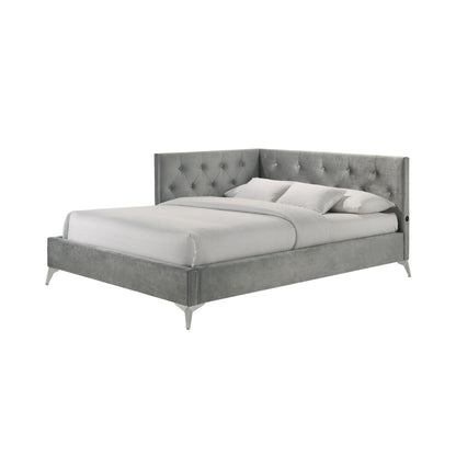 Amberley Full Uph Corner Bed With Led And Usb In Grey