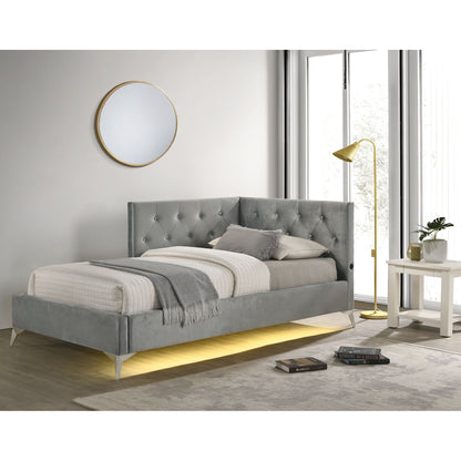 Amberley Twin UPH Corner Bed with LED and USB in Grey