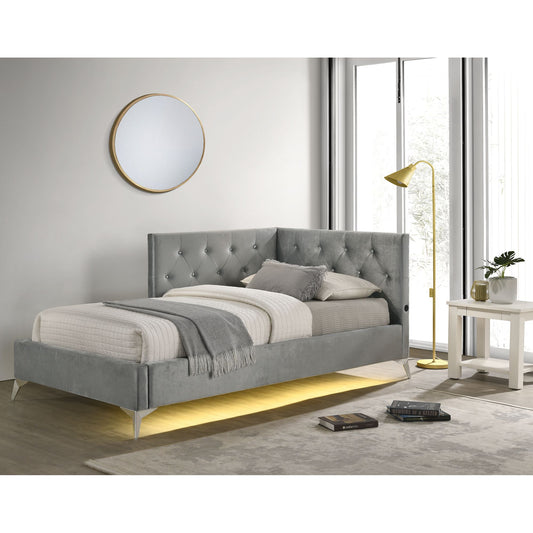 Amberley Twin UPH Corner Bed with LED and USB in Grey