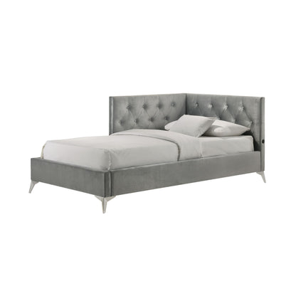 Amberley Twin Uph Corner Bed With Led And Usb In Grey