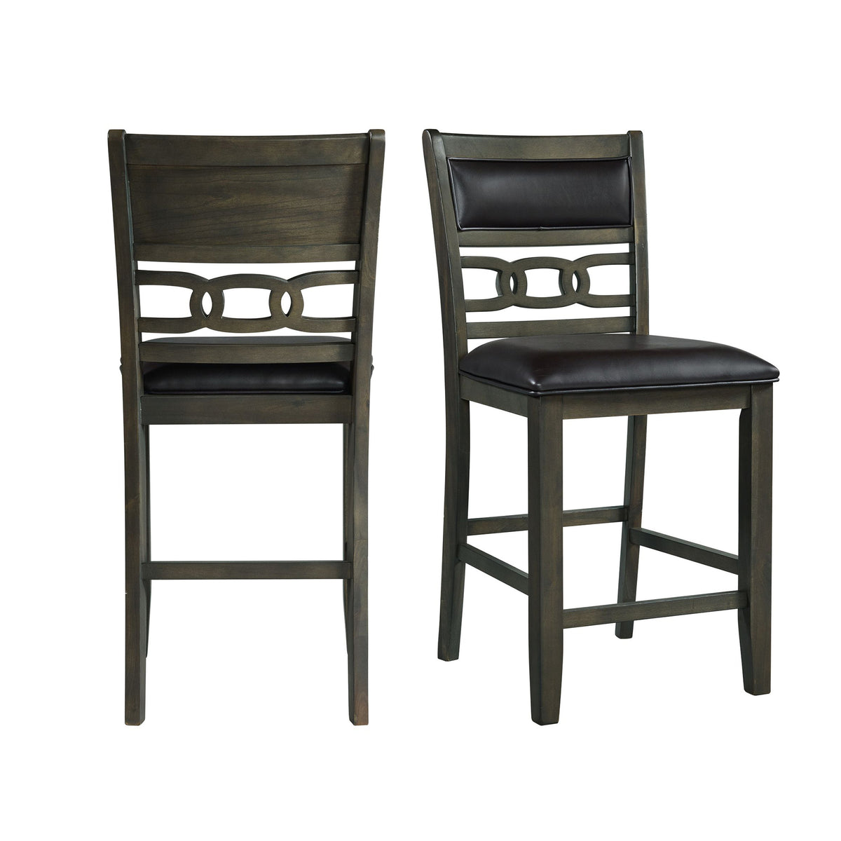 Amherst Counter Side Chair W/Pu Cushion Grey Finish (2 Per Pack)