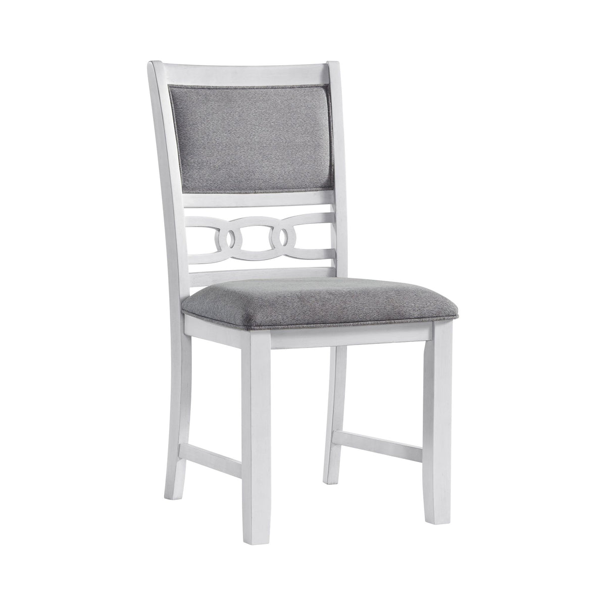 Amherst Dining Side Chair W/Fabric Cushion Side Stretcher White Finish (2 Per Pack)