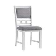 Amherst Dining Side Chair W/Fabric Cushion Side Stretcher White Finish (2 Per Pack)