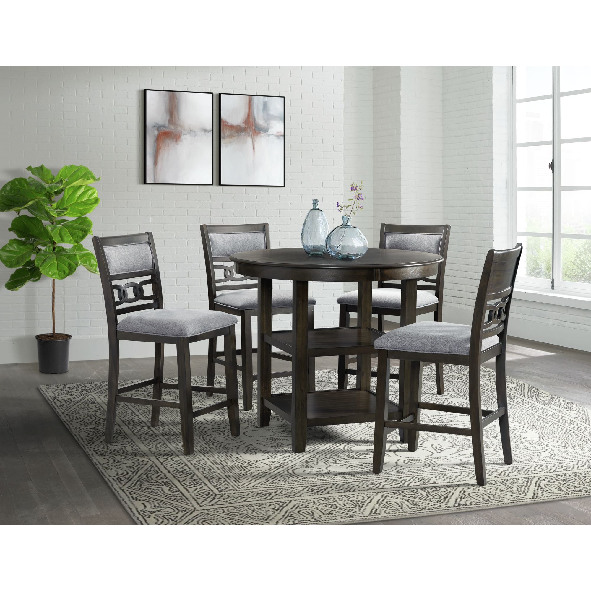 Amherst Counter Side Chair W/Fabric Cushion Dark Finish (2 Per Pack)