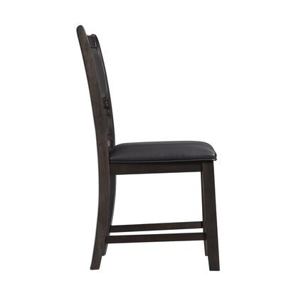 Amherst Dining Side Chair W/PU Cushion Side Stretcher Dark Finish (2 Per Pack)