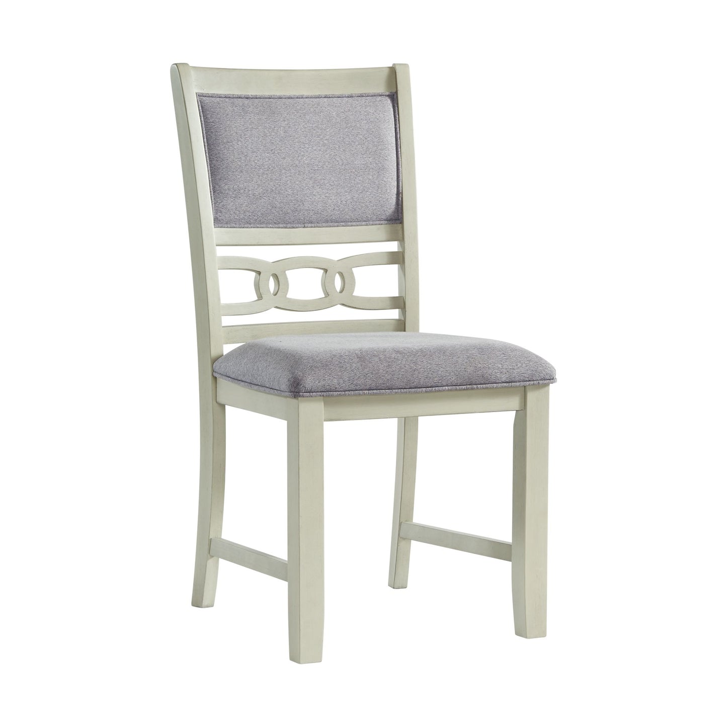 Amherst Dining Side Chair W/Fabric Cushion Side Stretcher White Finish (2 Per Pack)