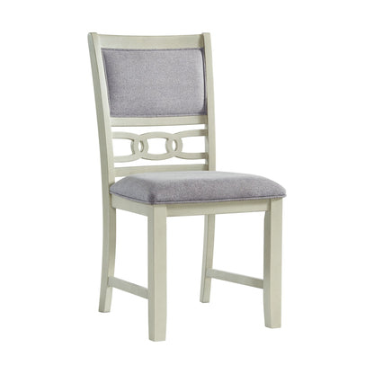 Amherst Dining Side Chair W/Fabric Cushion Side Stretcher White Finish (2 Per Pack)