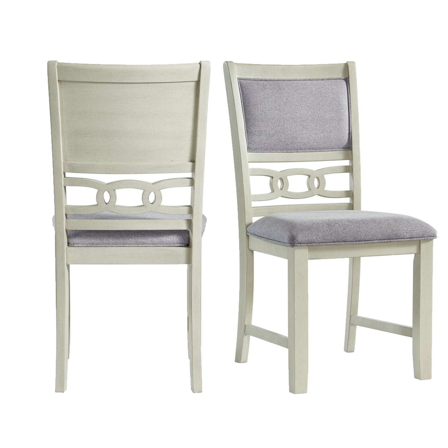 Amherst Dining Side Chair W/Fabric Cushion Side Stretcher White Finish (2 Per Pack)