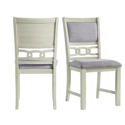 Amherst Dining Side Chair W/Fabric Cushion Side Stretcher White Finish (2 Per Pack)