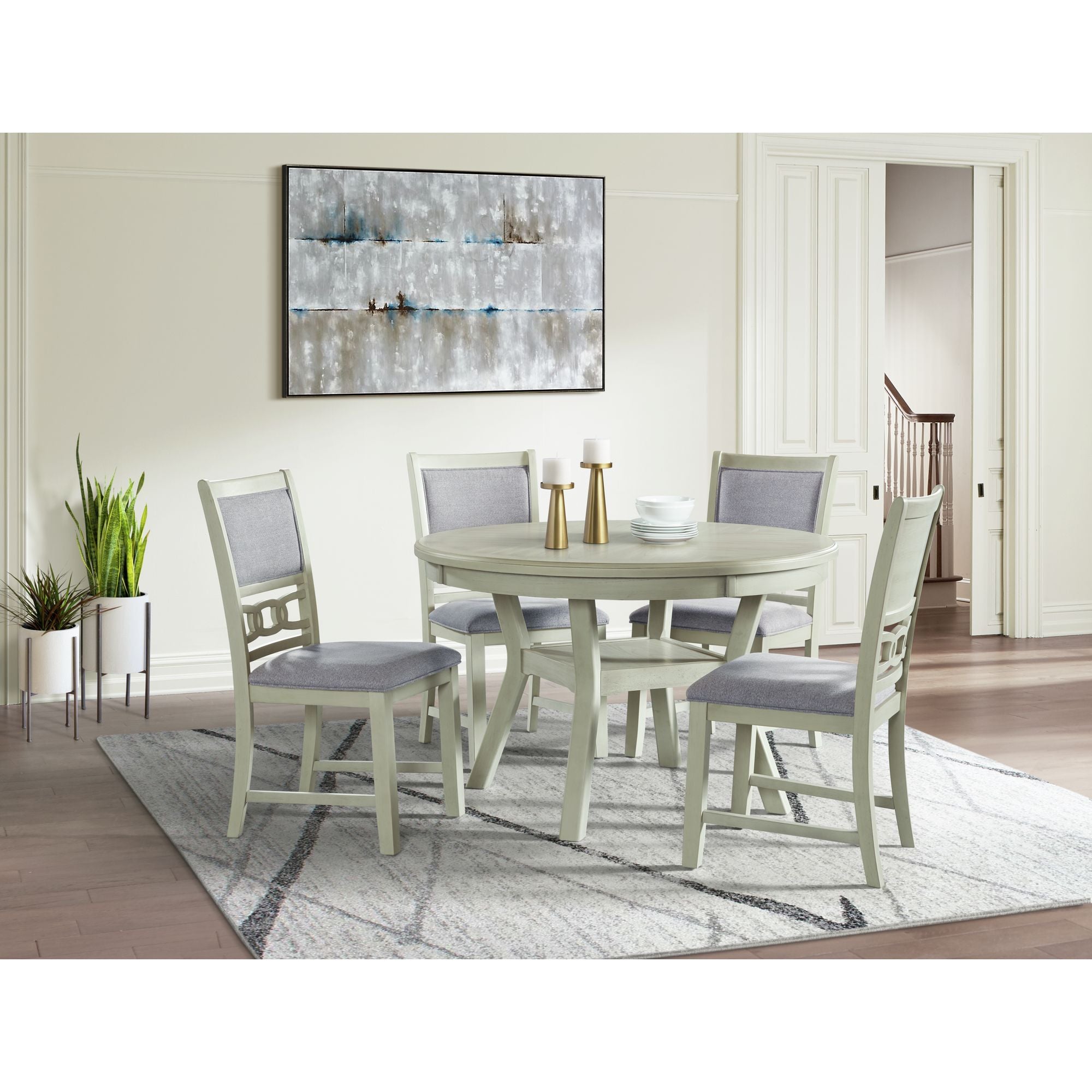 Amherst Standard Height 5PC Dining Set-Table and Four Side Chairs in Bisque