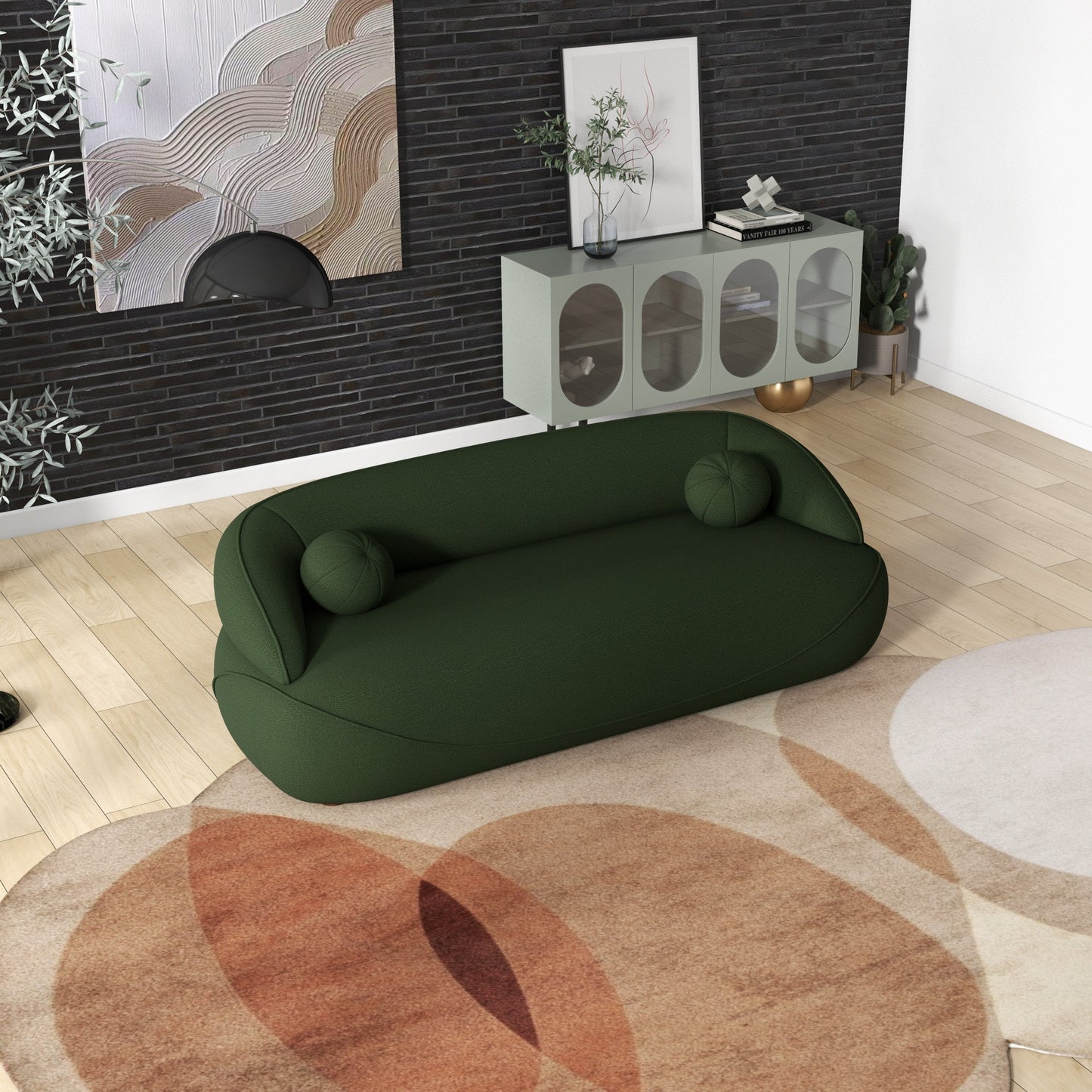 Sofá Andrew de bouclé verde oscuro