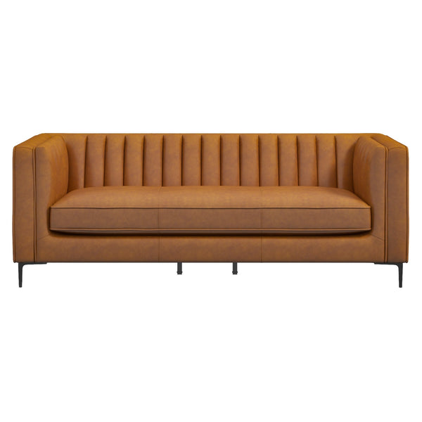 Angelina Cognac PU Leather Sofa 84