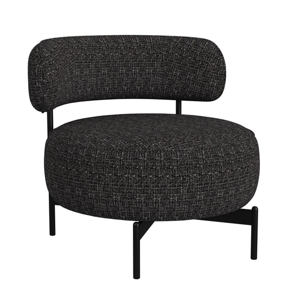 Antonia Swivel Chair In Heron Black