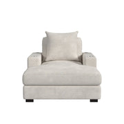 Arizona Chaise with 1 Pillow 20", 2 Cupholders and 2 USB in Steno Beige