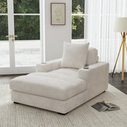 Arizona Chaise with 1 Pillow 20", 2 Cupholders and 2 USB in Steno Beige