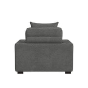Arizona Chaise with 1 Pillow 20", 2 Cupholders and 2 USB in Steno Charcoal